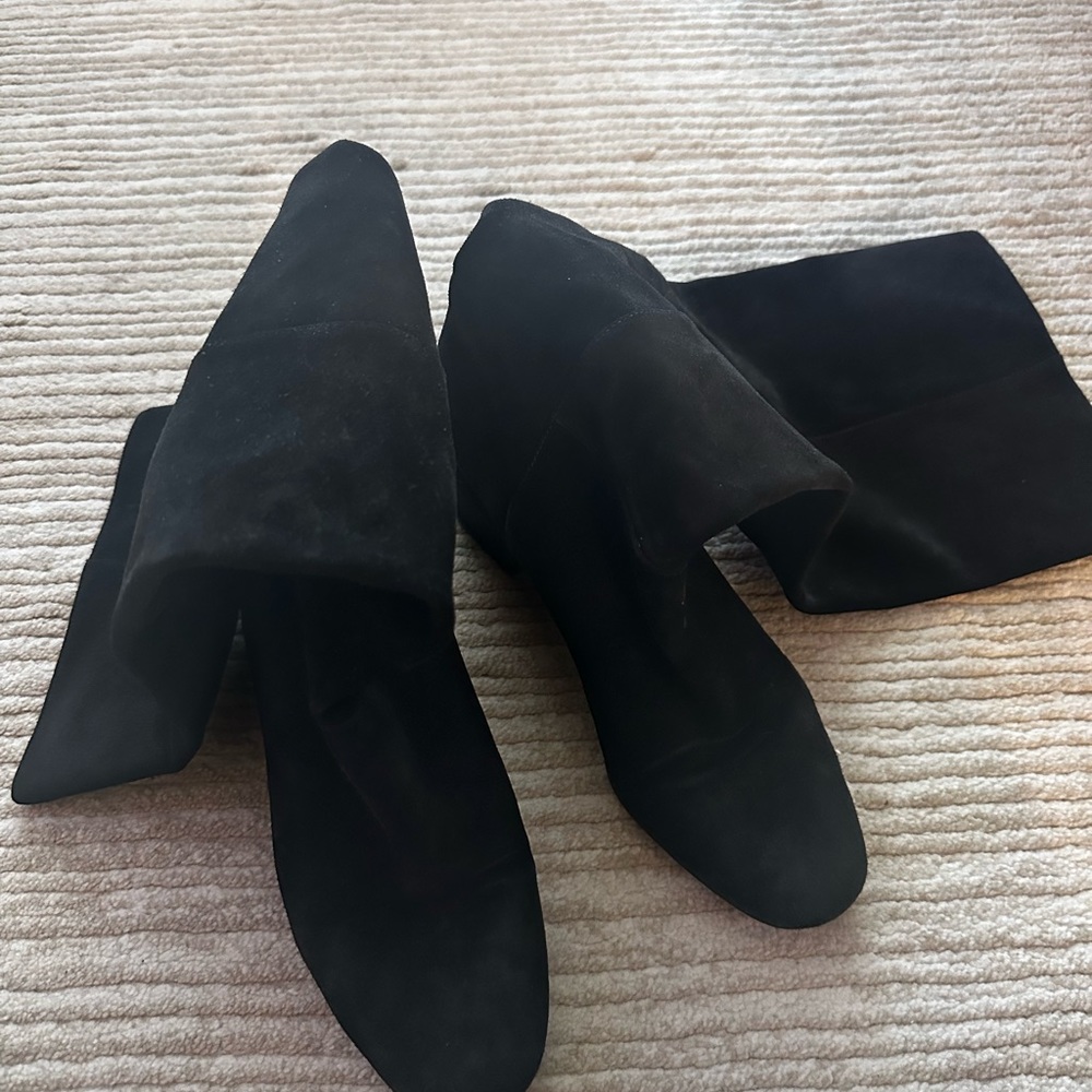 Via Spiga knee high black suede boots size 7M
